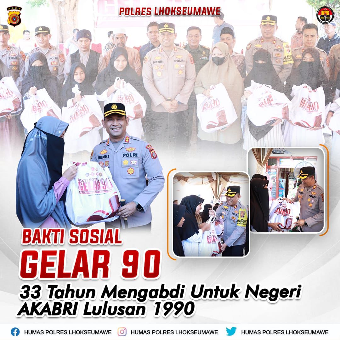 Kapolres Serahkan Sembako Dalam rangka Bakti Sosial Akabri 90 Kepada Puluhan Santri