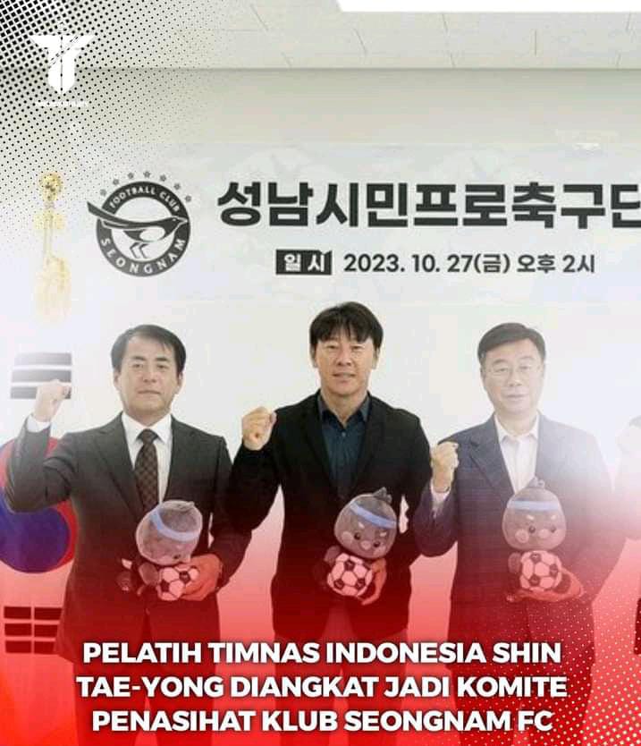 Pelatih Timnas Indonesia Shin Tae-yong Diangkat Jadi Komite Penasihat Klub Seongnam FC