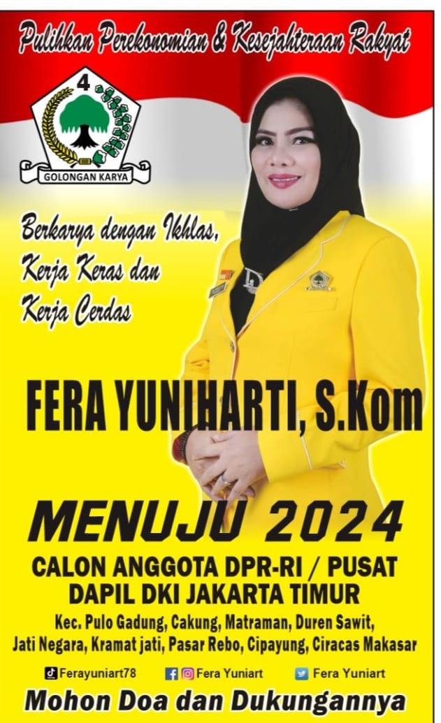 Mengenal lebih dekat Fera Yuni Harti.S.Kom, Caleg DPR RI Golkar dapil 1 Jakarta timur