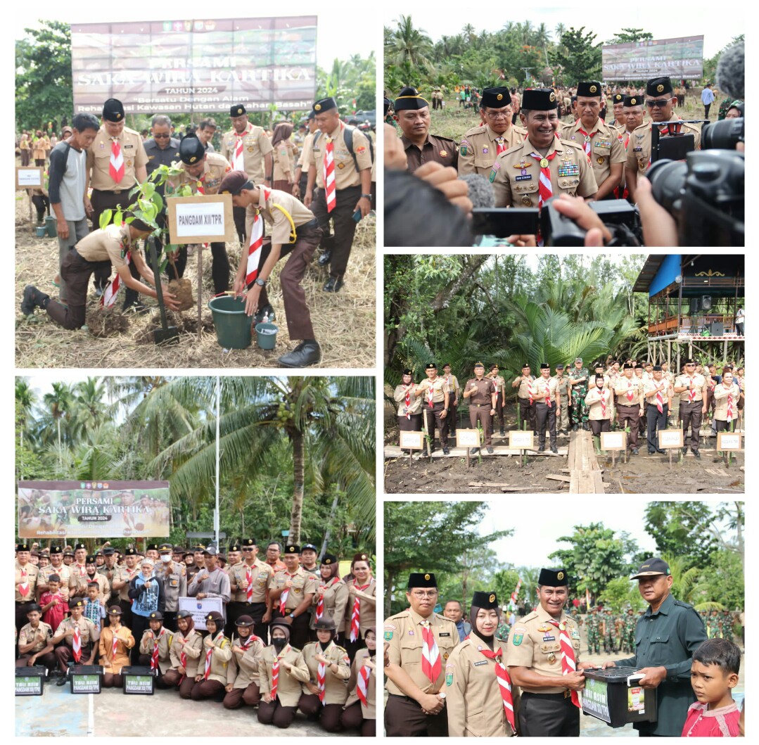 Buka Persami Saka Wira Kartika 2024, Pangdam XII/Tpr Tanam Mangrove Bersama Pramuka dan Elemen Masyarakat