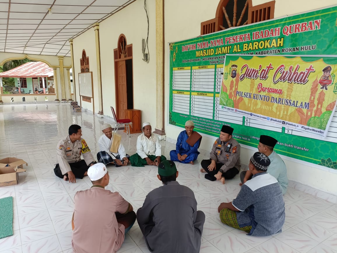 Rutin Giat Progam Jum'at Curhat Dan Coolling Sistem, Kapolsek Kuntodarussalam Pastikan Harkambtibmas Terjaga
