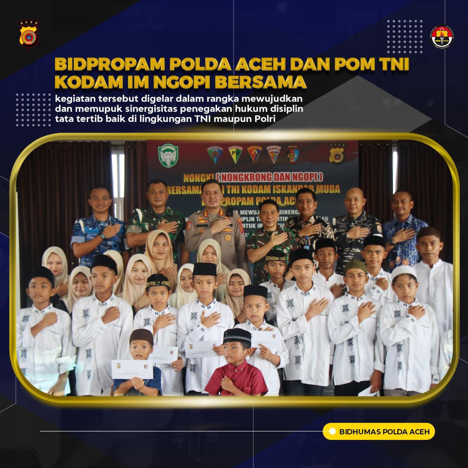 Bidpropam Polda Aceh dan POM TNI Kodam IM Ngopi Bersama