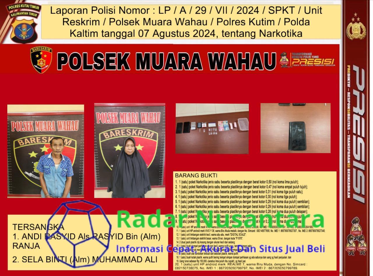 Polres Kutai Timur – Polsek Muara Wahau berhasil mengamankan pengedaran narkoba jenis sabu beserta senjata rakitan jenis revolver dan peluru