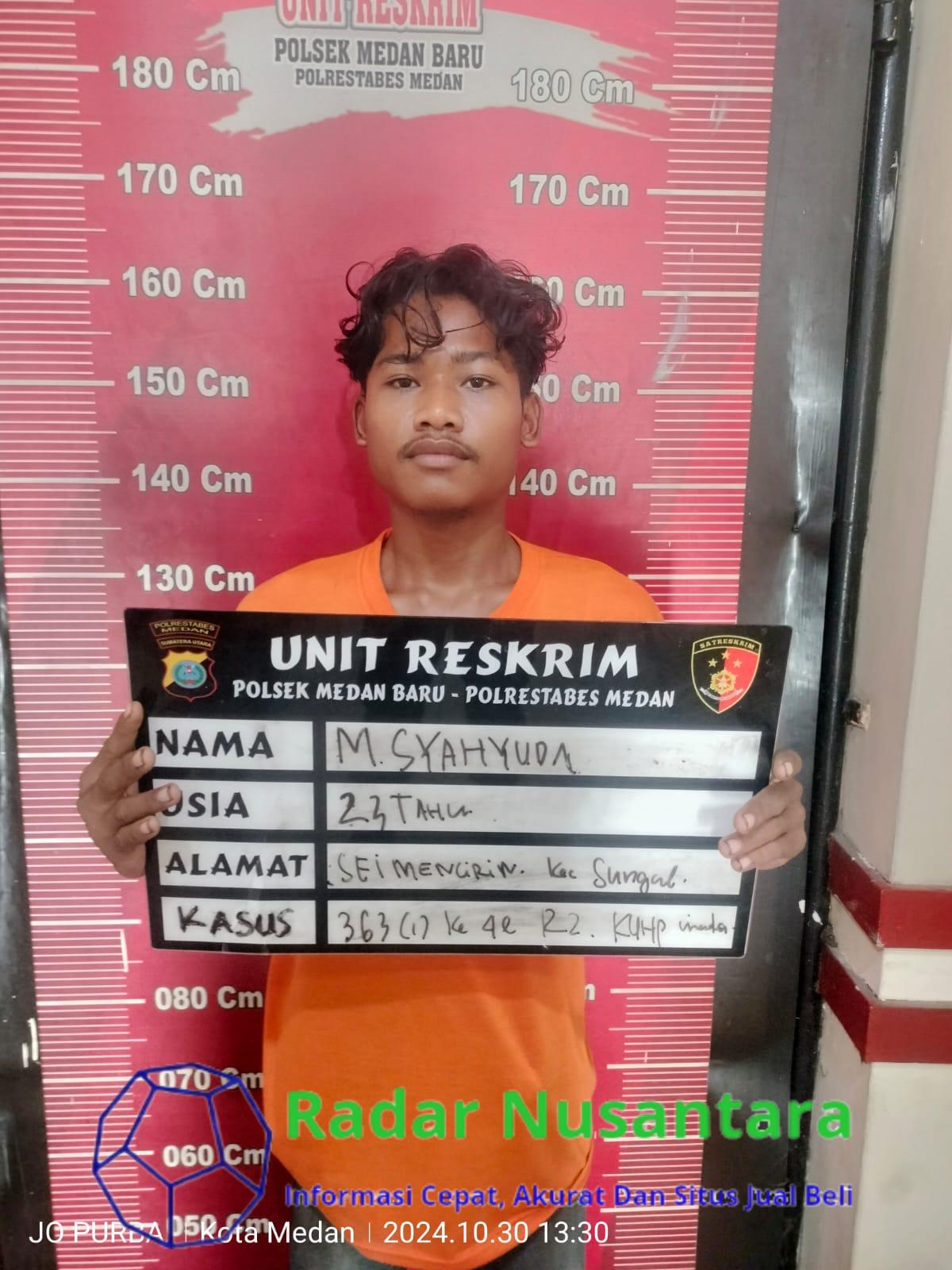 Personil Reskrim Polsek Medan Baru Tangkap Pelaku Curanmor di Jalan Jamin Ginting