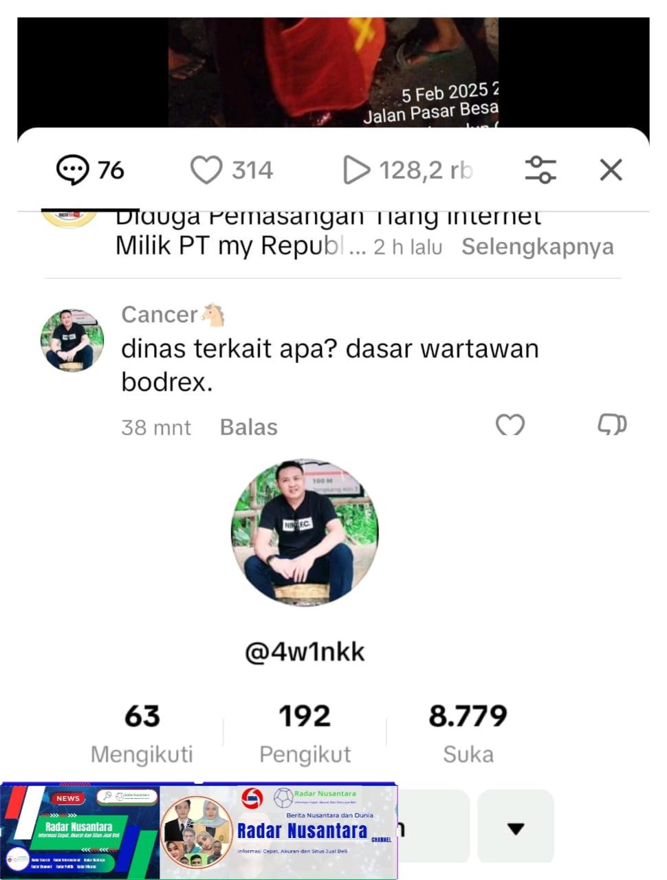 Heboh! Akun TikTok @aw1nkk Diduga Lecehkan Profesi Wartawan dengan Sebutan "Wartawan Bodrex"